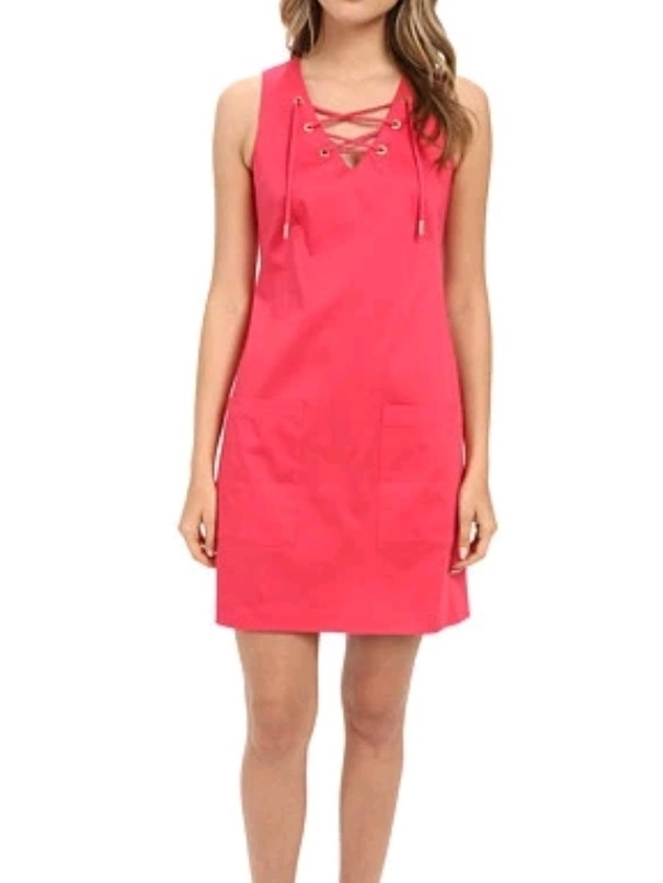 Calvin Klein Hot Pink Lined Top With Branded Ribbon